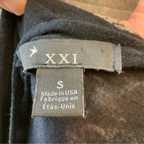 XXI Wrap Blouse / Jacket, Soft Knit Stretch, Black and Slate Design, Size Small - Picture 7 of 13